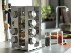 Habitat 16 Jar Stainless Steel Revolving Spice Rack -Home Sales Store 9491153 R Z001C