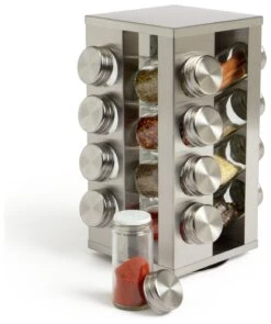 Habitat 16 Jar Stainless Steel Revolving Spice Rack -Home Sales Store 9491153 R Z003A