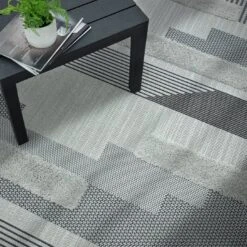 Asiatic Monty In And Outdoor Rug - 120x170cm - Black & Grey -Home Sales Store 9497535 R Z002A
