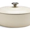 Habitat 4.70 Litre Cast Iron Oval Casserole Dish - Cream 1 Habitat 4.70 Litre Cast Iron Oval Casserole Dish - Cream -Home Sales Store 9499935 R Z001A