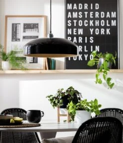 Habitat Abaya Spun Bamboo Pendant Shade - Black -Home Sales Store 9501108 R Z002C