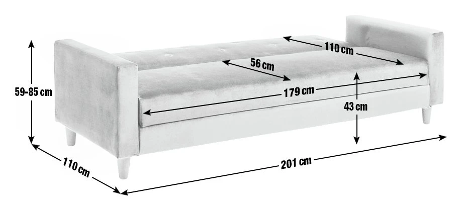 Habitat Brooks Clic Clac Storage Fabric Sofa Bed - Green 7 Habitat Brooks Clic Clac Storage Fabric Sofa Bed - Green - Image 5