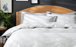 Habitat Stripe White & Grey Bedding Set - Single -Home Sales Store 9507937 R Z004A