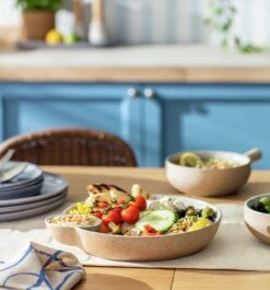 Habitat Mediterranean Stoneware Serve Bowl - Natural -Home Sales Store 9511985 R Z001C