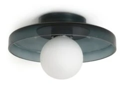 Habitat Jonna Bathroom Flush Ceiling Light -Dark Blue &Glass -Home Sales Store 9518799 R Z001C