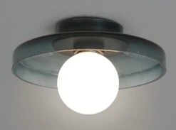 Habitat Jonna Bathroom Flush Ceiling Light -Dark Blue &Glass -Home Sales Store 9518799 R Z002A