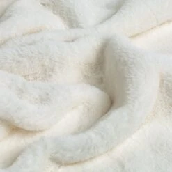 Habitat Faux Fur Plain Throw - Cream - 125x150cm -Home Sales Store 9520268 R Z002A