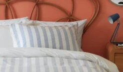 Habitat Stripe Sky Blue & White Bedding Set - Double -Home Sales Store 9520385 R Z002C