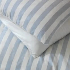 Habitat Stripe Sky Blue & White Bedding Set - Double -Home Sales Store 9520385 R Z004C