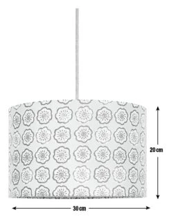 Habitat Country Floral Printed 30cm Drum Shade - Grey -Home Sales Store 9521322 R E001