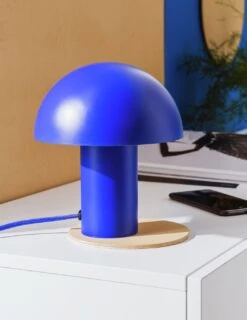 Habitat Ngami Mushroom Aluminium LED Touch Table Lamp - Blue -Home Sales Store 9521535 R Z002C