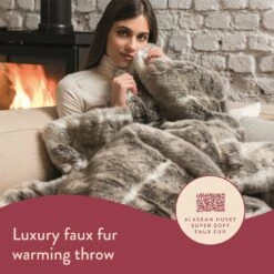 Dreamland Luxury Faux Fur Husky Heated Throw - Large -Home Sales Store 9522204 R Z002A
