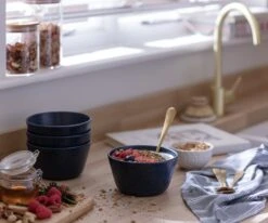 Habitat Addison Set Of 4 Stoneware Cereal Bowl - Blue -Home Sales Store 9525201 R Z001C