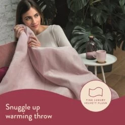 Dreamland Snuggle Up Pink Heated Throw - Large 12 Dreamland Snuggle Up Pink Heated Throw - Large -Home Sales Store 9528332 R Z002A