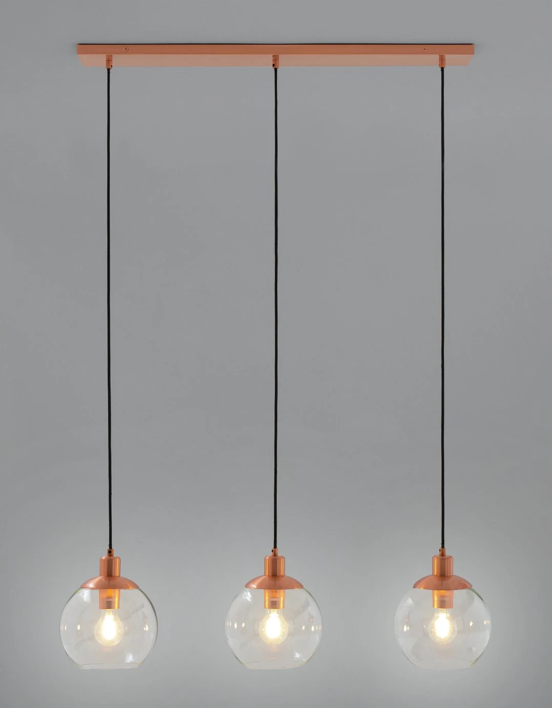 Habitat Coleman Metal 3 Light Bar Pendant Light - Copper 8 Habitat Coleman Metal 3 Light Bar Pendant Light - Copper - Image 6