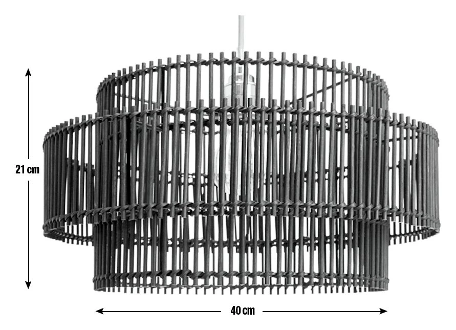 Habitat Bamboo 2 Tier Pendant Shade - Black 5 Habitat Bamboo 2 Tier Pendant Shade - Black - Image 3