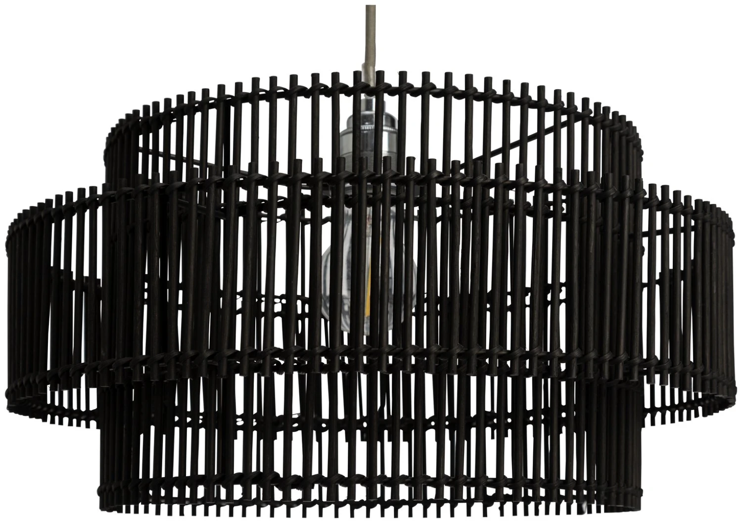 Habitat Bamboo 2 Tier Pendant Shade - Black 4 Habitat Bamboo 2 Tier Pendant Shade - Black - Image 2