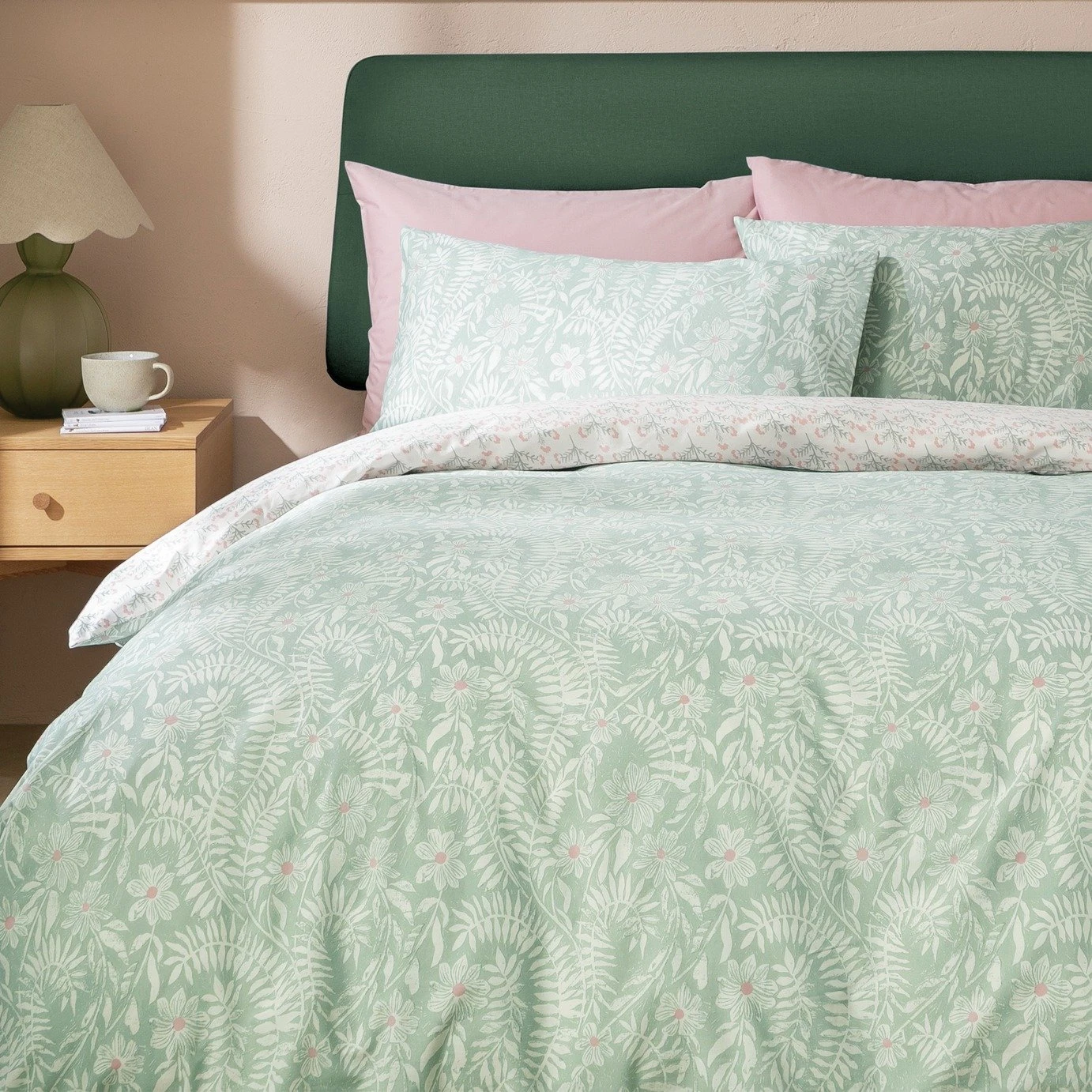 Habitat 180TC Meadow Fern Floral Green Bedding Set - Single 3 Habitat 180TC Meadow Fern Floral Green Bedding Set - Single