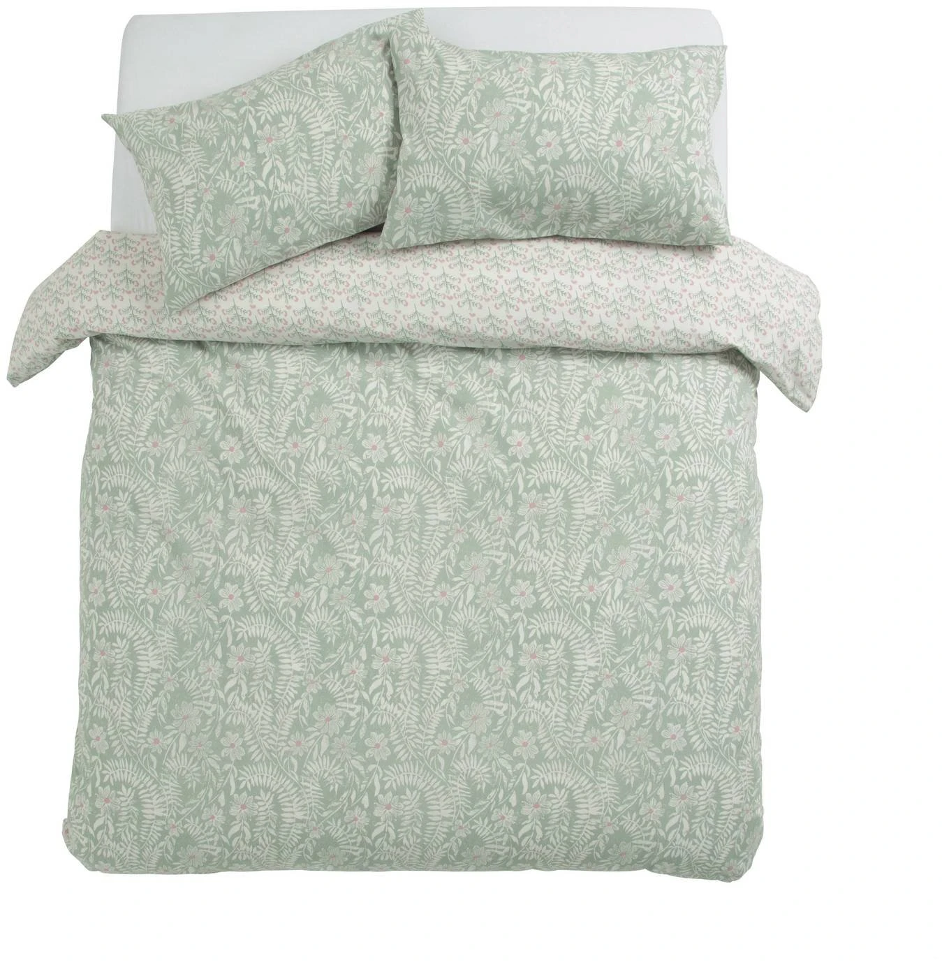 Habitat 180TC Meadow Fern Floral Green Bedding Set - Single 5 Habitat 180TC Meadow Fern Floral Green Bedding Set - Single - Image 3