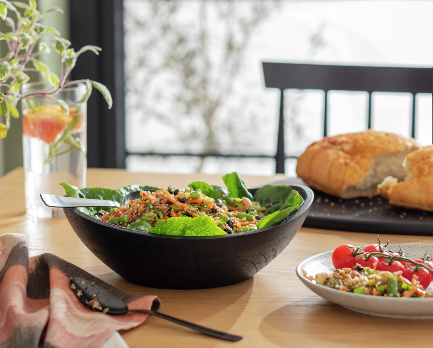 Habitat Mango Wood Serve Bowl - Black 4 Habitat Mango Wood Serve Bowl - Black - Image 2