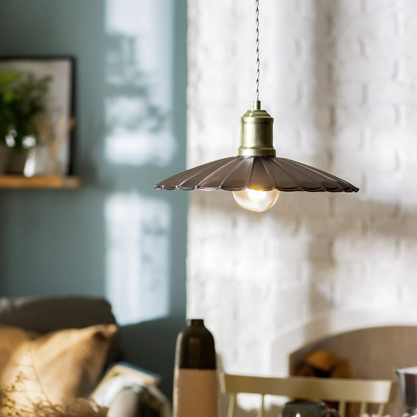 Habitat Pixie Pewter Metal Pendant Light - Nickel Finish 3 Habitat Pixie Pewter Metal Pendant Light - Nickel Finish