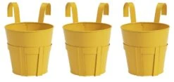 GSB Bright Balcony Yellow Planters-Set Of 3 -Home Sales Store 9552140 R Z003A