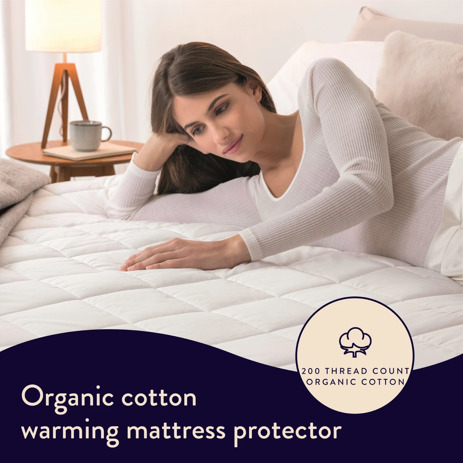 Dreamland Organic Cotton Warming Mattress Protector-Single 4 Dreamland Organic Cotton Warming Mattress Protector-Single - Image 2