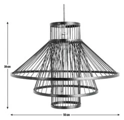 Habitat Wood 3 Tier Pendant Shade - Black -Home Sales Store 9561007 R E001