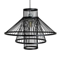 Habitat Wood 3 Tier Pendant Shade - Black -Home Sales Store 9561007 R Z001C