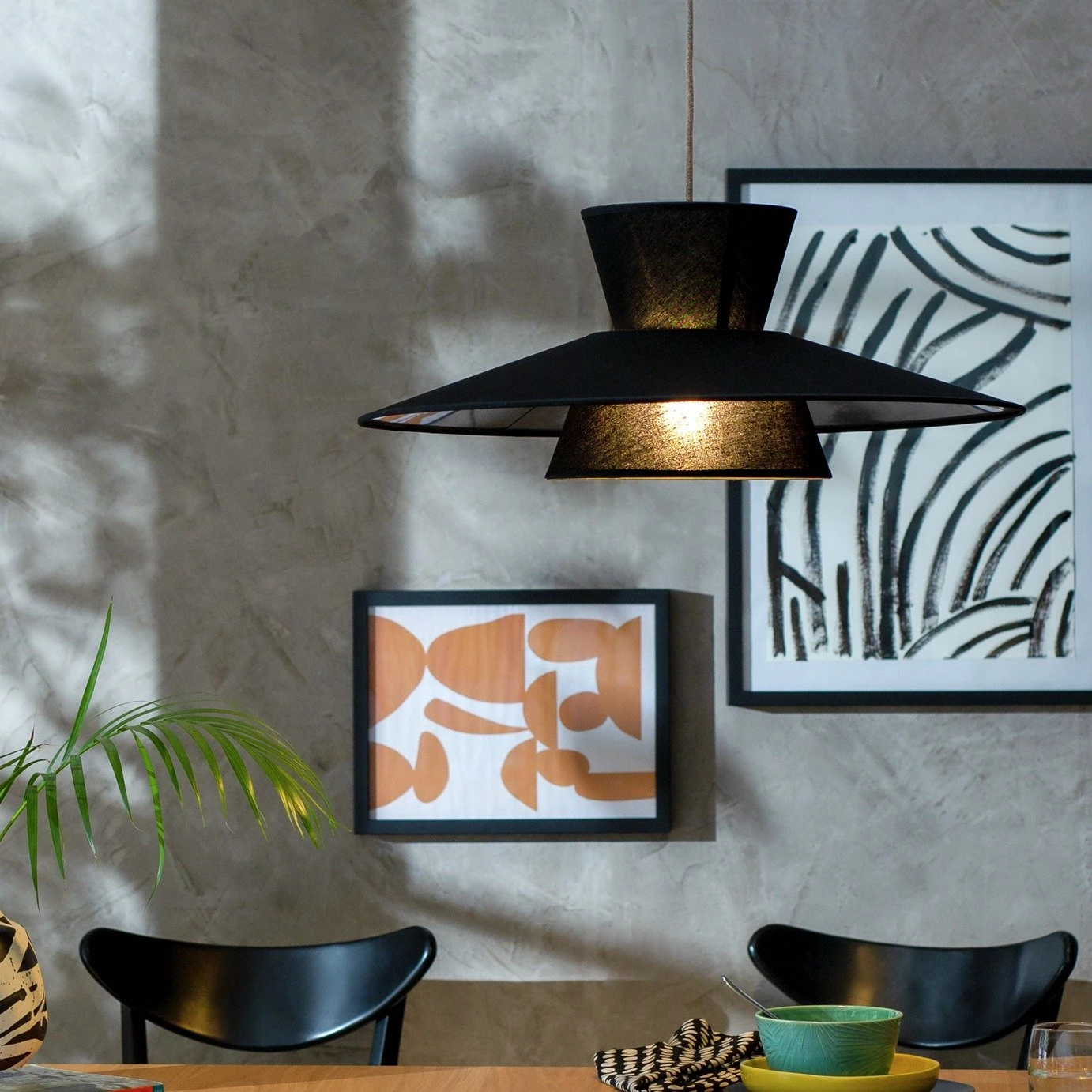 Habitat Linen Otton 2 Tier Easy Fit Shade - Black 3 Habitat Linen Otton 2 Tier Easy Fit Shade - Black