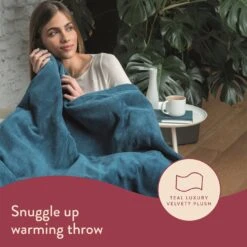 Dreamland Snuggle Up Teal Heated Throw - Large -Home Sales Store 9562745 R Z002A