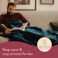 Dreamland Snuggle Up Teal Heated Throw - Large -Home Sales Store 9562745 R Z003A