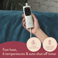 Dreamland Snuggle Up Teal Heated Throw - Large -Home Sales Store 9562745 R Z004A