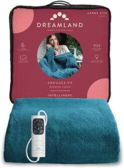 Dreamland Snuggle Up Teal Heated Throw - Large -Home Sales Store 9562745 R Z007A