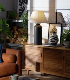 Habitat Hashi Ceramic Table Lamp - Black & Beige -Home Sales Store 9563603 R Z002C