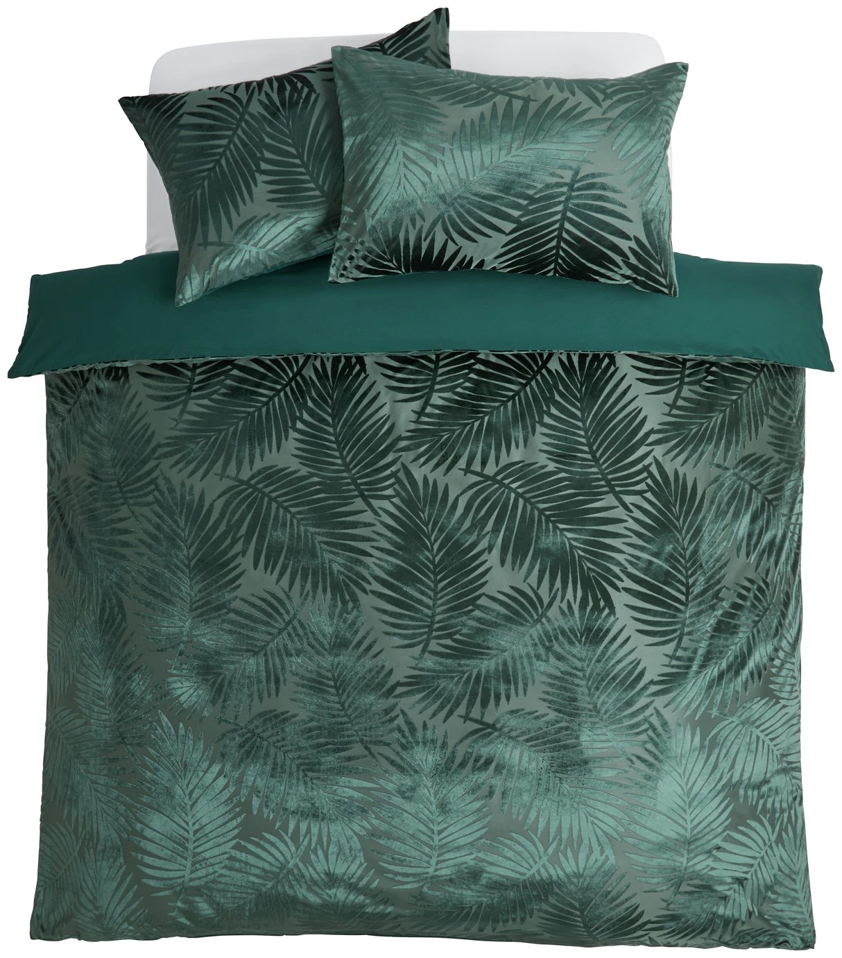 Habitat Feather Velvet Green Bedding Set - Double 5 Habitat Feather Velvet Green Bedding Set - Double - Image 3