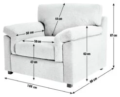 Habitat Florence Fabric Armchair - Grey -Home Sales Store 9574654 R E001