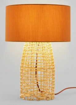 Habitat Luiss Rattan Table Lamp - Orange -Home Sales Store 9575639 R Z002C