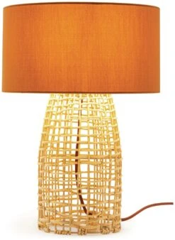 Habitat Luiss Rattan Table Lamp - Orange -Home Sales Store 9575639 R Z007A