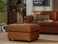 Habitat Florence Leather Ottoman Footstool - Tan 9 Habitat Florence Leather Ottoman Footstool - Tan -Home Sales Store 9576267 R Z001C