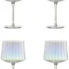 Habitat Iridescent Lustre Fluted Set Of 4 Gin Glass -Home Sales Store 9576638 R Z001A
