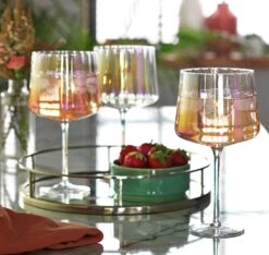 Habitat Iridescent Lustre Fluted Set Of 4 Gin Glass -Home Sales Store 9576638 R Z001C