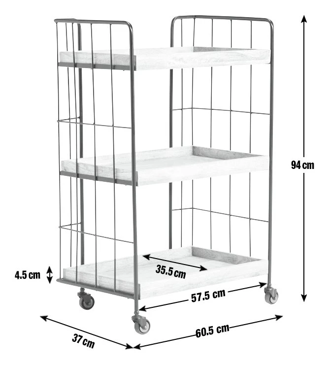Habitat Kai Wood Drinks Trolley - Black & Mango 5 Habitat Kai Wood Drinks Trolley - Black & Mango - Image 3