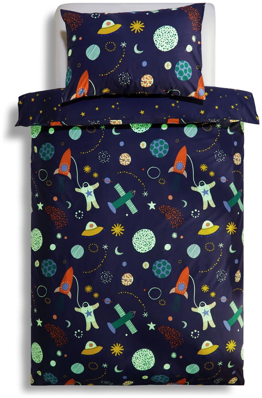 Habitat Kids Glow In The Dark Space Bedding Set - Toddler 5 Habitat Kids Glow In The Dark Space Bedding Set - Toddler - Image 3