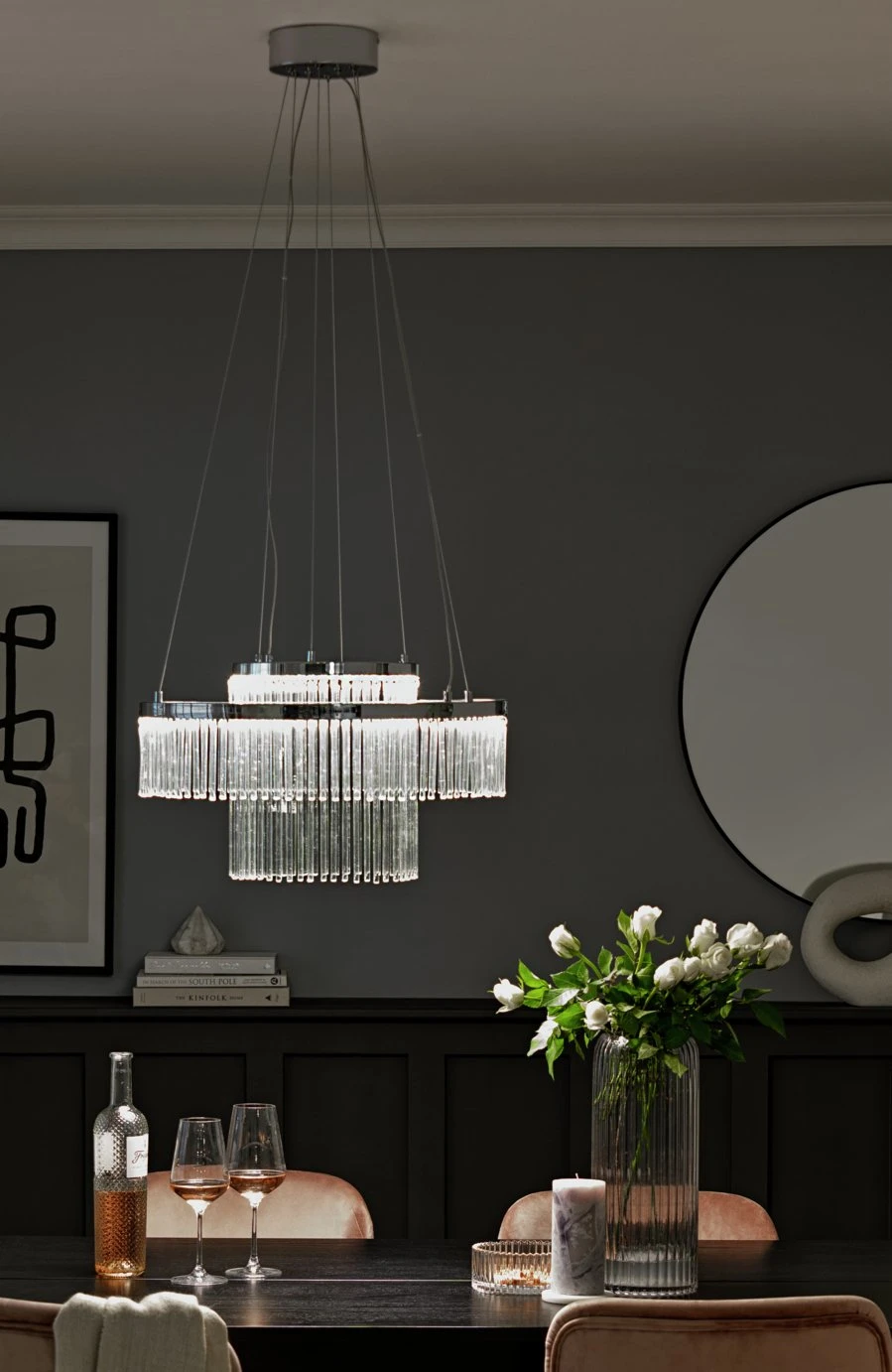 Habitat Yang 2 Tier LED Glass Chandelier - Chrome 3 Habitat Yang 2 Tier LED Glass Chandelier - Chrome