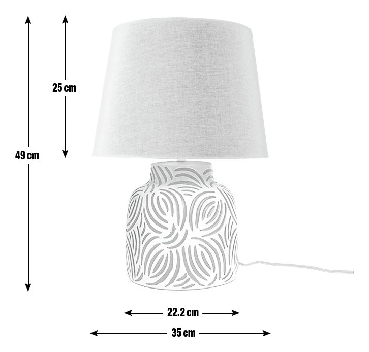 Habitat Lynx Brush Stroke Ceramic Table Lamp - Black & White 5 Habitat Lynx Brush Stroke Ceramic Table Lamp - Black & White - Image 3