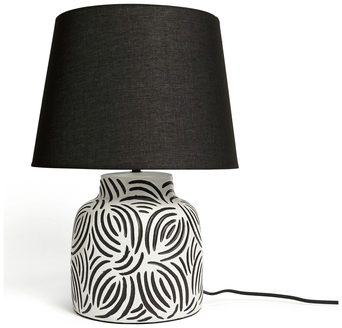 Habitat Lynx Brush Stroke Ceramic Table Lamp - Black & White 4 Habitat Lynx Brush Stroke Ceramic Table Lamp - Black & White - Image 2