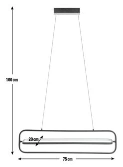 Habitat Metal LED Bar Pendant Light - Black 10 Habitat Metal LED Bar Pendant Light - Black -Home Sales Store 9597428 R E001