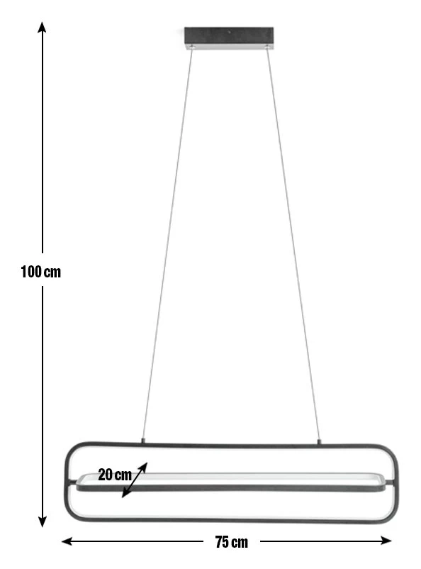 Habitat Metal LED Bar Pendant Light - Black 5 Habitat Metal LED Bar Pendant Light - Black - Image 3