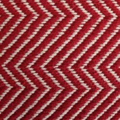 Kaikoo Durrie Cotton Footstool - Red & White -Home Sales Store 9604139 R B001